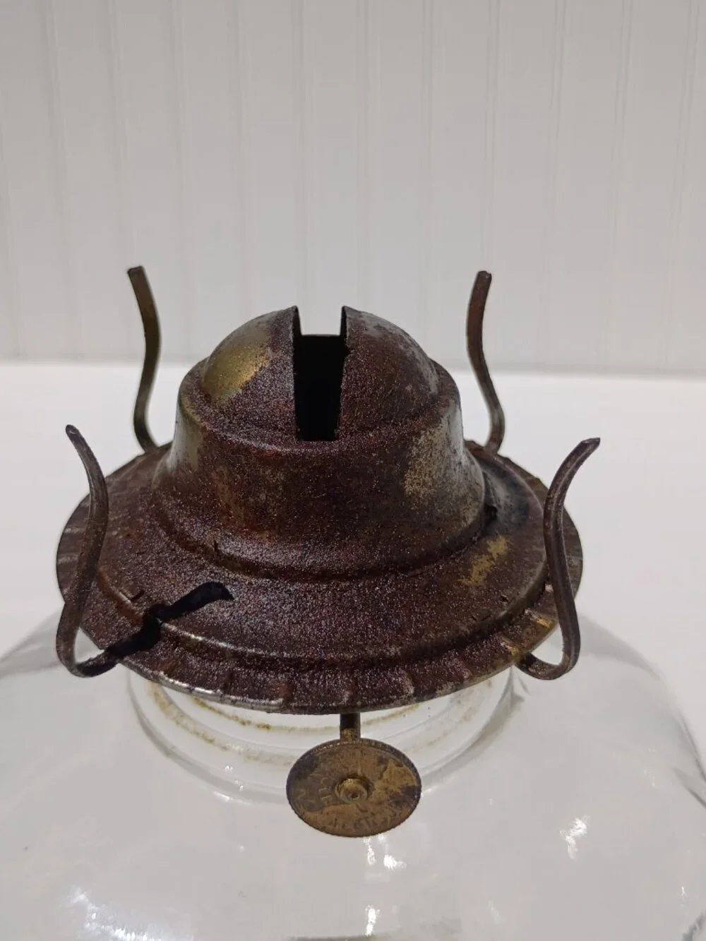 Vintage Anchor Hocking Clear Glass Kerosene Oil Lamp 18